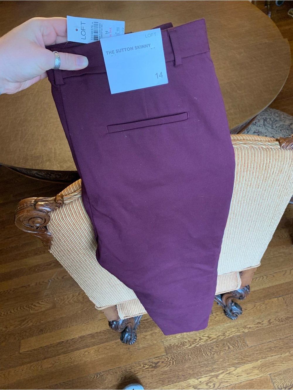 LOFT Sutton Skinny Pants — Burgundy Plum